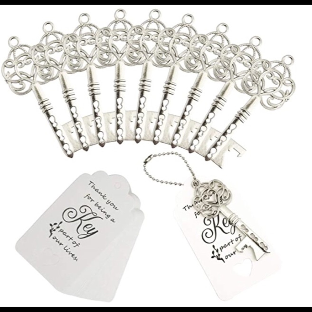 300pc  elegant Keys & cards thanks wedding favors